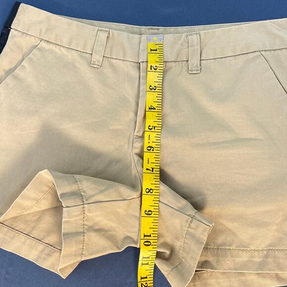 Merona Womens Khaki‎ Shorts with Black Side Stripe Size 6 3.5" inseam Pre-owned - Picture 8 of 9